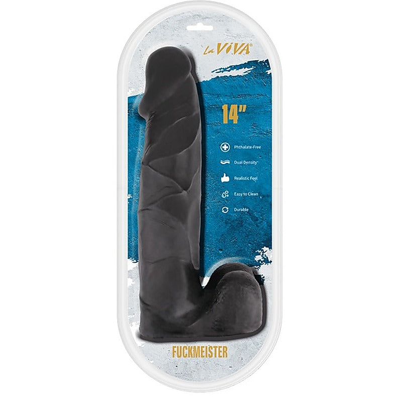 Fuckmiester 14in Dual Density Suction Dildo by La Viva - Realistic Dildos