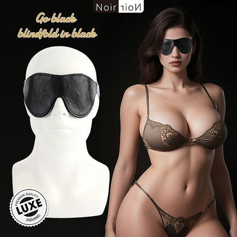 Go Black Faux Leather Blindfold by Chisa - Masks And Blindfolds