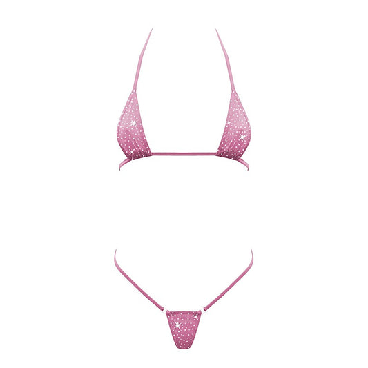 Rhinestone Embellished Micro Bikini by Love In Leather - G-Strings, Panties and Shorts