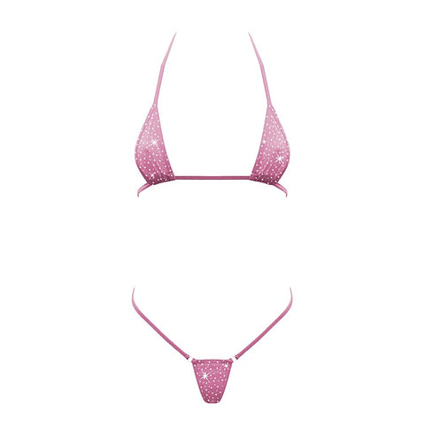 Rhinestone Embellished Micro Bikini by Love In Leather - G-Strings, Panties and Shorts