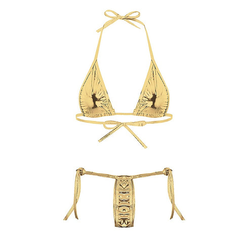 Metallic Micro Bikini Set by Love In Leather - G-Strings, Panties and Shorts
