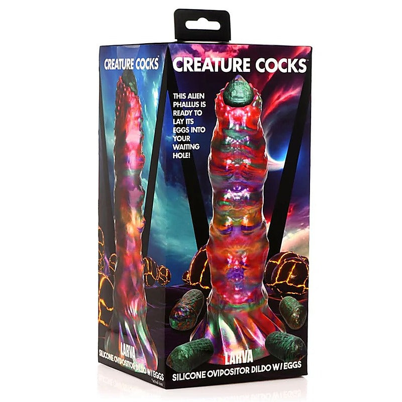 Larva Silicone Ovipositor Dildo w/ Eggs by XR Brands - Realistic Dildos