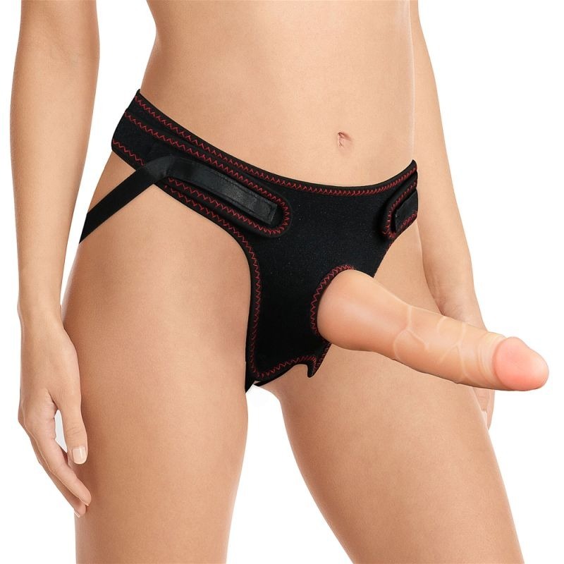 Easy Strap On Set Dildo Vanilla 7.5in by Lovetoy - Strap On Sextoys