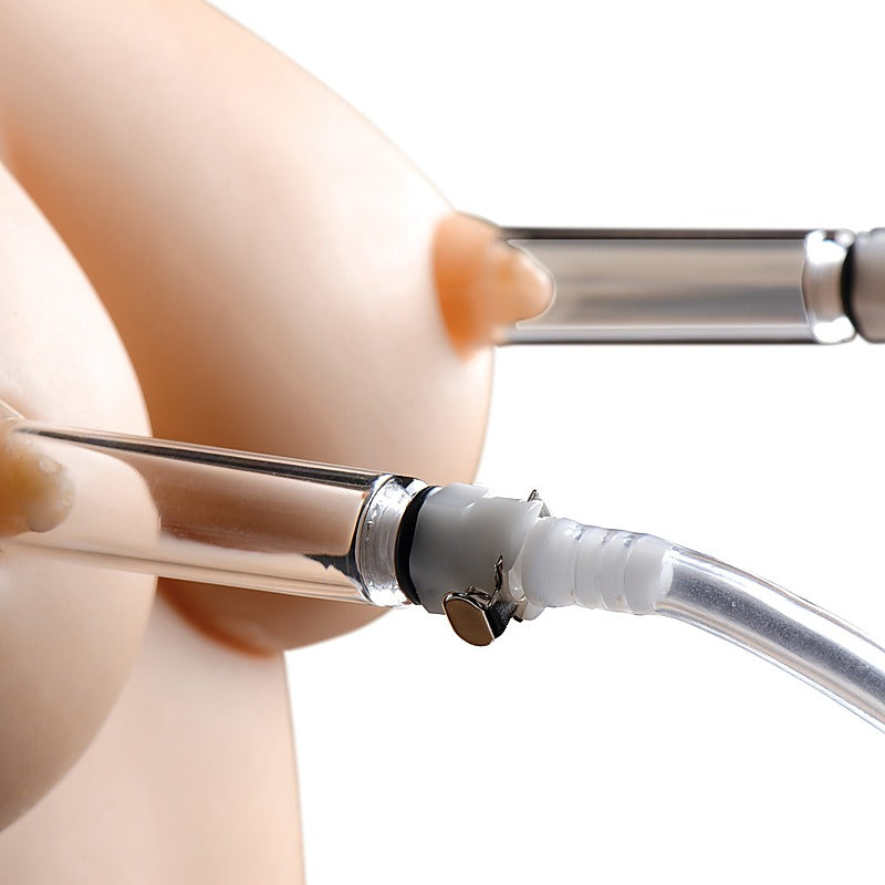 Nipple Pumping System with Dual Cylinders by XR Brands - Breast and Nipple Toys