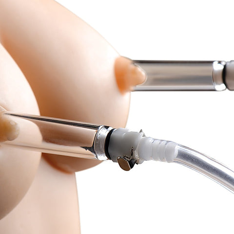Nipple Pumping System with Dual Cylinders by XR Brands - Breast and Nipple Toys