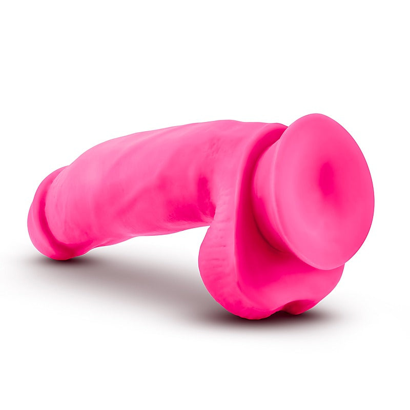 Neo Elite Silicone Dual Density Cock with Balls Neon Blue - Realistic Dildos