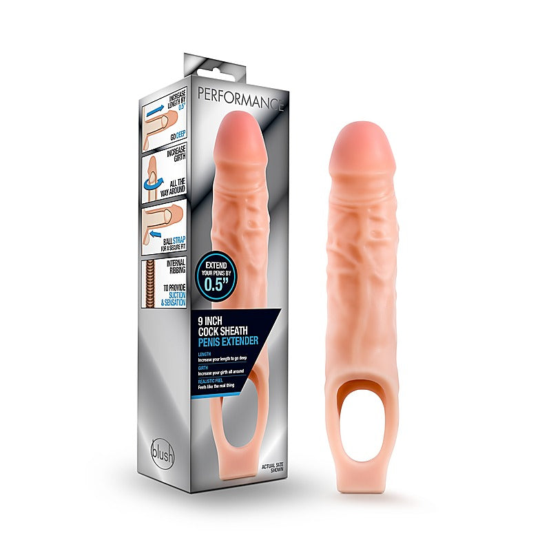 Performance Cock Sheath Penis Extender Vanilla - Pumps, Extenders and Sleeves