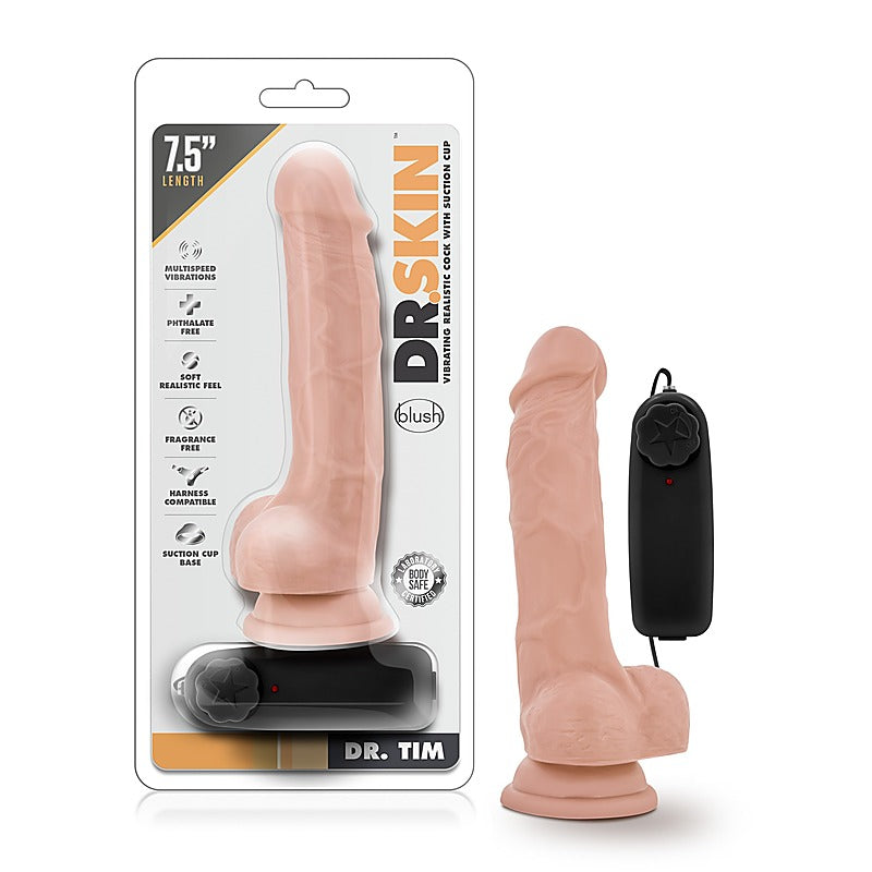 Dr Skin Dr Tim Cock Vanilla Dildo by Blush Novelties - Vibrating Dildos