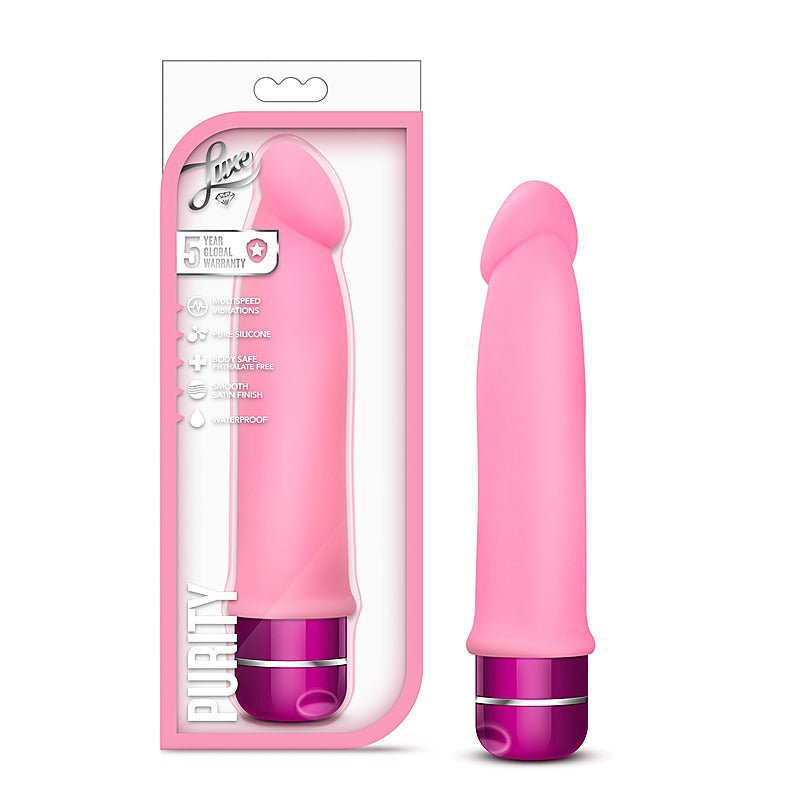 Luxe Purity Multi-Speed Vibrating Dildo - Vibrating Dildos