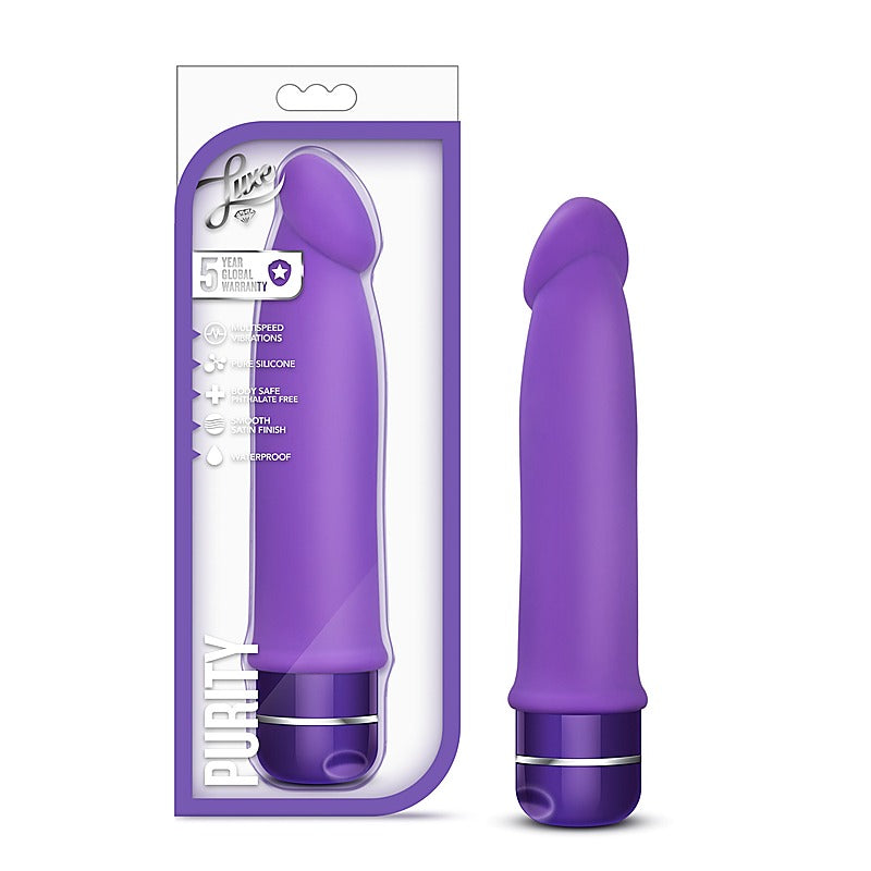 Luxe Purity Multi-Speed Vibrating Dildo - Vibrating Dildos