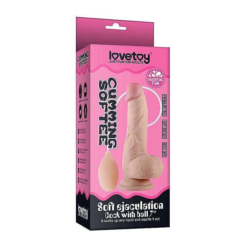 Soft Ejaculation Cock With Ball Realistic Dildo 8in - Realistic Dildos