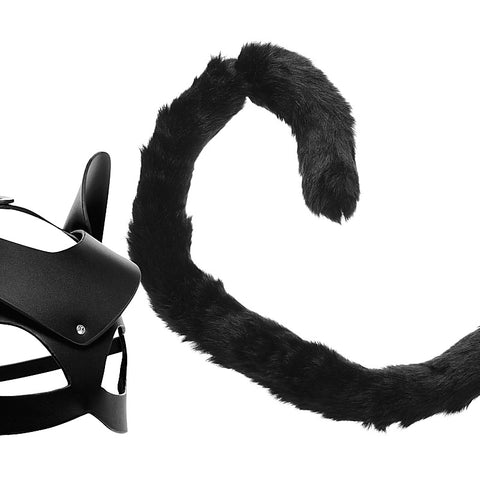 Cat Tail Anal Plug and Mask Set by XR Brands - Butt Plugs