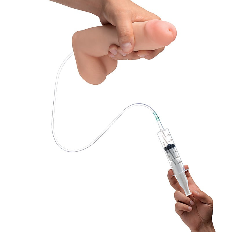 Squirting Dildo with Syringe 8in by XR Brands - Realistic Dildos