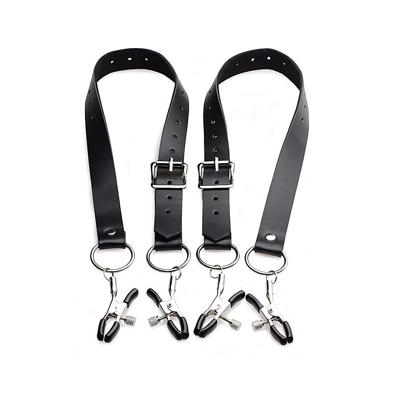 Labia Spreader Straps with Clamps by XR Brands - Pussy And Clit Toys