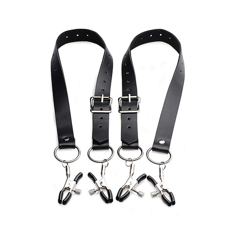 Labia Spreader Straps with Clamps by XR Brands - Pussy And Clit Toys
