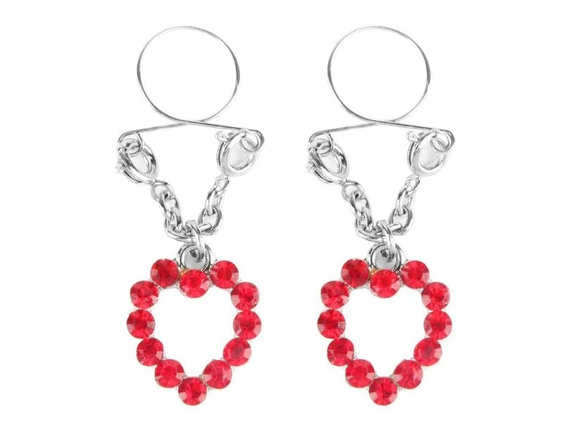 Peekaboo Pasties Ruby Hearts Nipple Jewellery - Breast and Nipple Toys