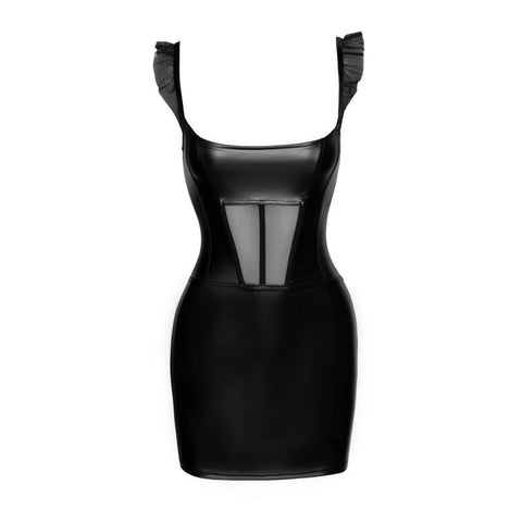Power Wetlook Dress w/ Front Tulle Inserts - Her Fetish