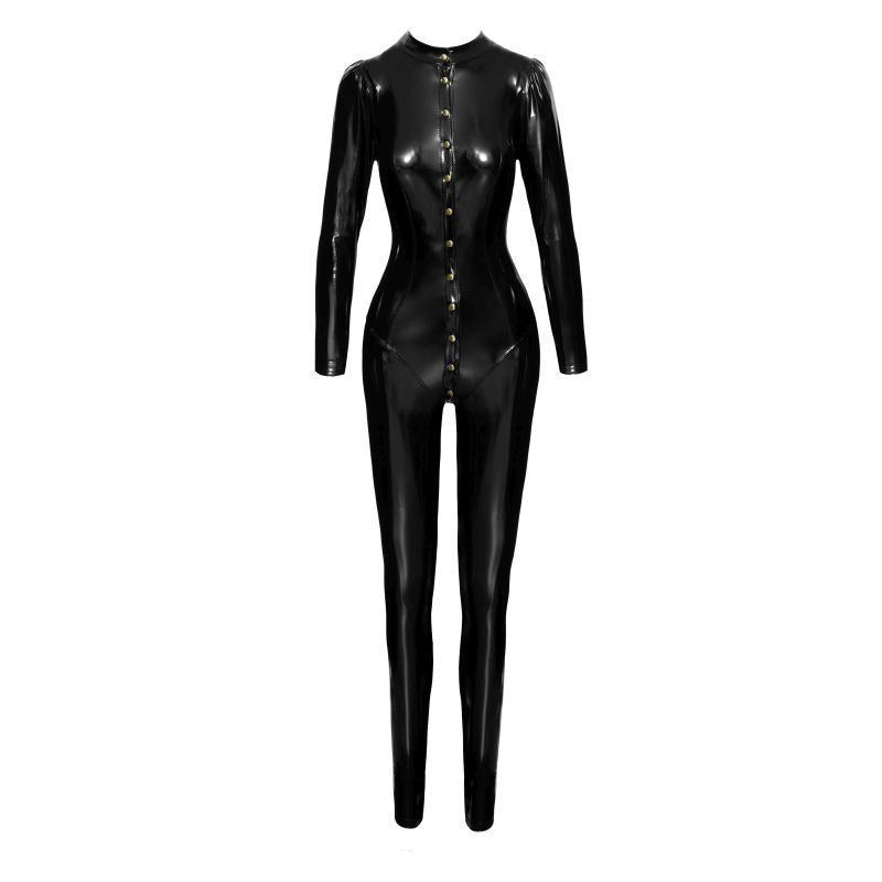 Button Up PVC Overall Her Fetish by Noir Handmade - Her Fetish