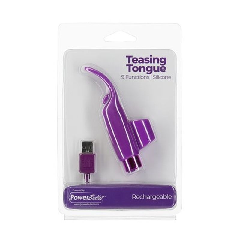 Power Bullet Teasing Tongue w/ Rechargeable Bullet - Finger and Tongue Vibrators