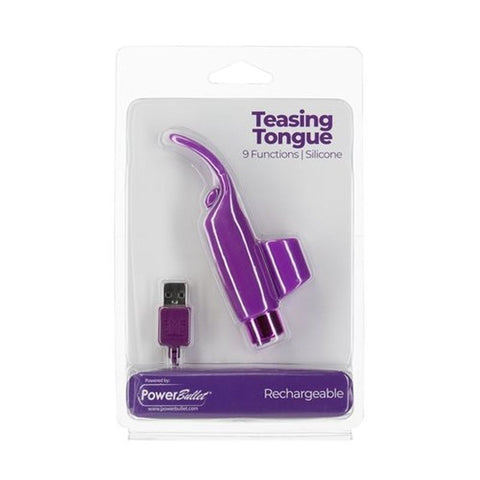 Power Bullet Teasing Tongue w/ Rechargeable Bullet - Finger and Tongue Vibrators