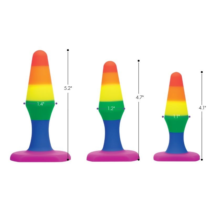 Frisky Rainbow Ready Anal Trainer Set by XR Brands - Butt Plugs