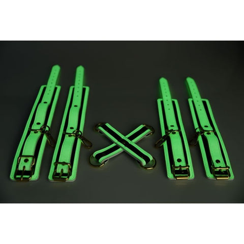 Kink In the Dark Glowing Hog Tie Set Fluro Restraints - Cuffs And Restraints