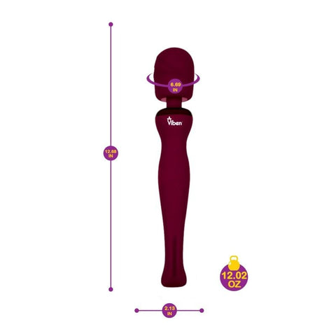 Sultry Rechargeable Wand Massager Ruby by Viben - Body Wands