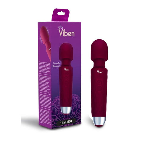 Tempest Rechargeable Wand Massager Ruby by Viben - Body Wands