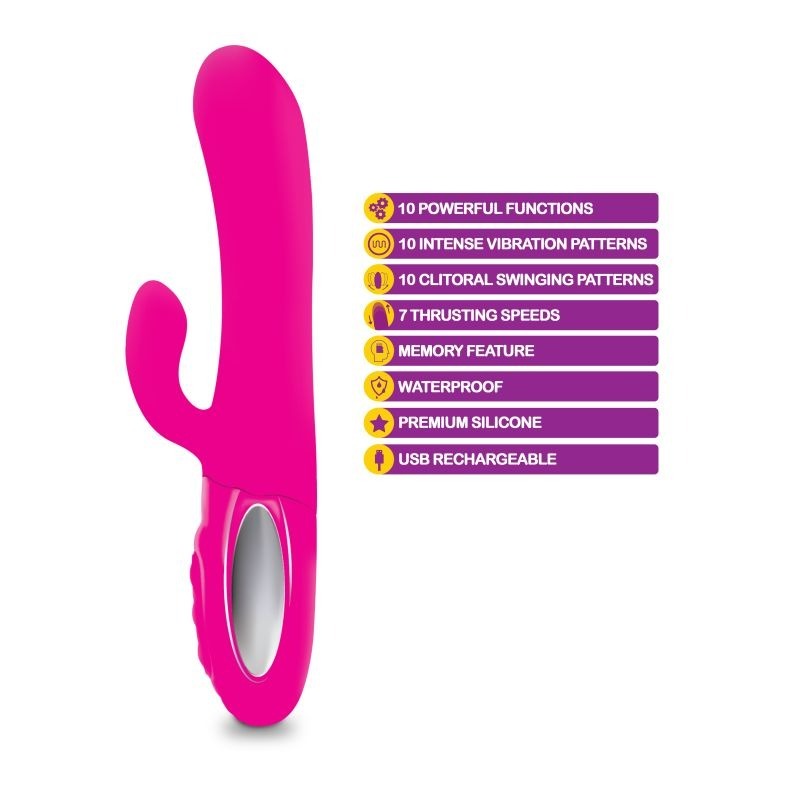 Hypnotic Thrusting Rabbit Vibrator by Viben - Rabbit Vibrators