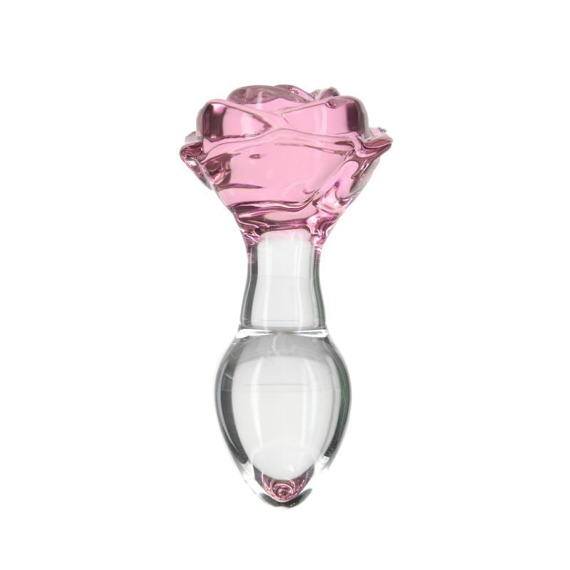 Pillow Talk Rosy Luxurious Glass Anal Plug w/ Gem - Butt Plugs