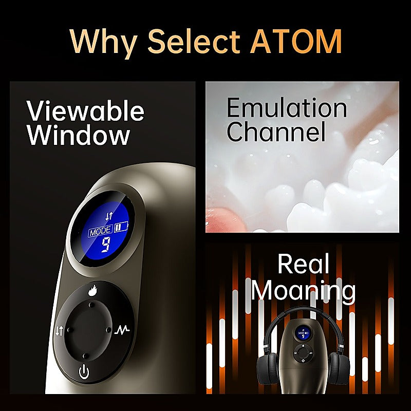 Atom Auto Thrusting, Heating, Vibrating Masturbator - Masturbators and Strokers