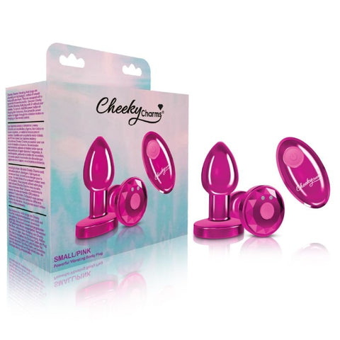 Cheeky Charms Metal Butt Plug w/ Remote Pink by Viben - Butt Plugs