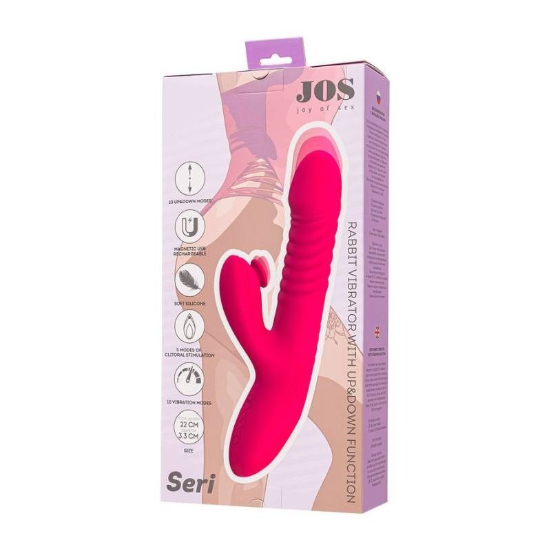JOS Seri Thrusting Vibrator with Clitoral Stimulator Pad - Rabbit Vibrators