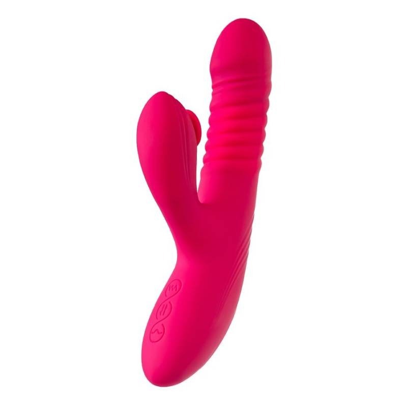 JOS Seri Thrusting Vibrator with Clitoral Stimulator Pad - Rabbit Vibrators