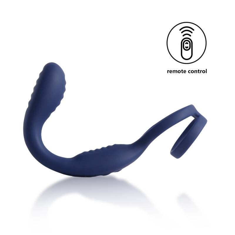 VibraDuo Anal Probe and Perineum Stim with Cockring - Butt Plugs