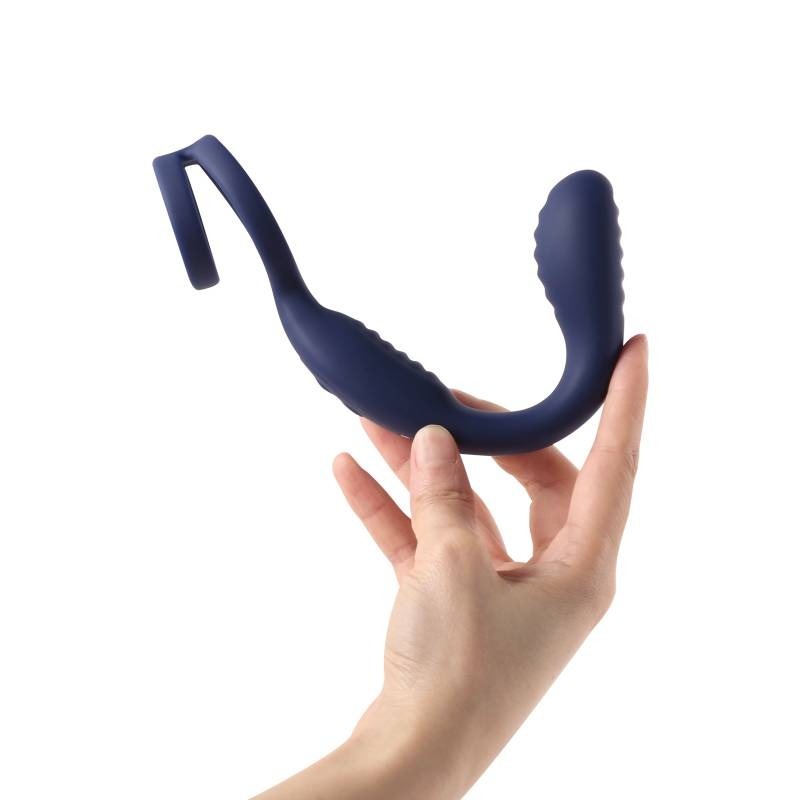 VibraDuo Anal Probe and Perineum Stim with Cockring - Butt Plugs