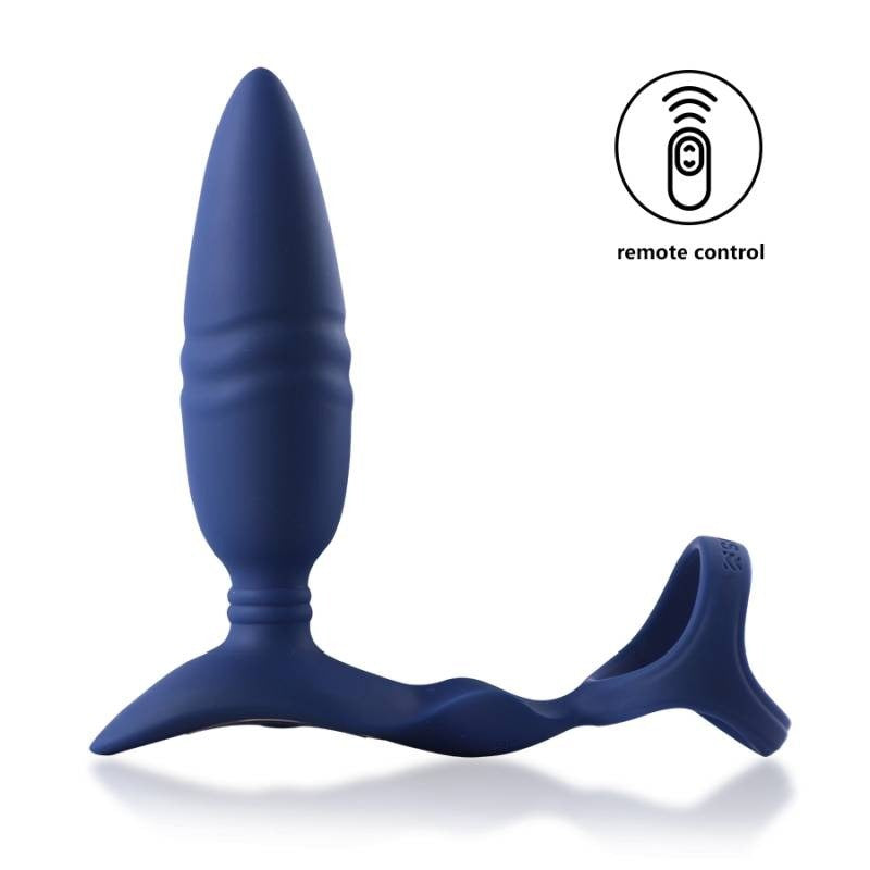 Ring n Rear Dual Anal Probe with Cockring and Remote - Butt Plugs