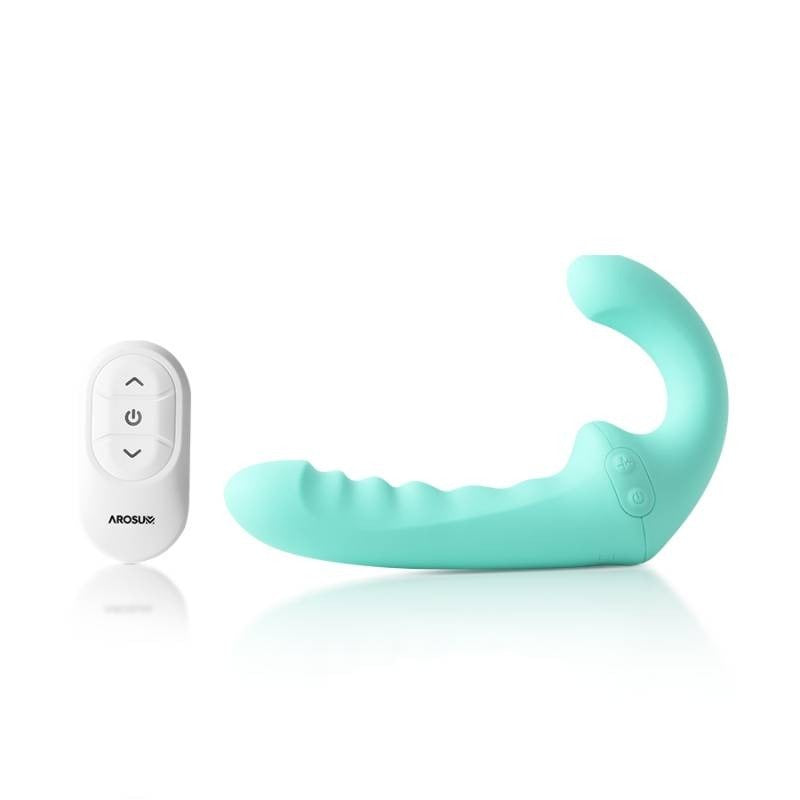VibraTwin Come Hither Strap On by Arosum - Strap On Sextoys