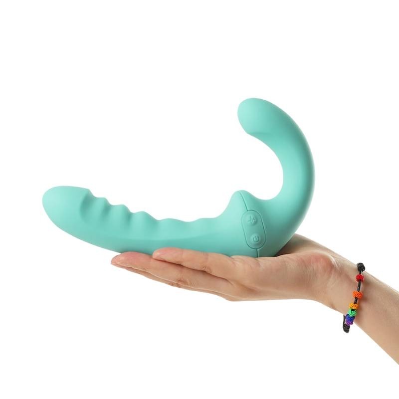 VibraTwin Come Hither Strap On by Arosum - Strap On Sextoys