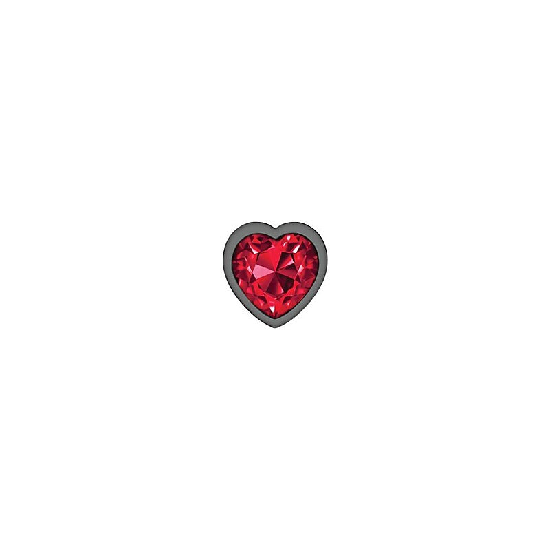Cheeky Charms Round Metal Butt Plug Gunmetal Kit w/ Heart - Butt Plugs