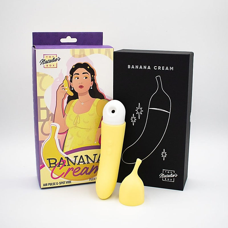 Banana Cream Air Pulse G-Spot Vibrator by Natalies Toy Box - Clit Ticklers and Pulsators