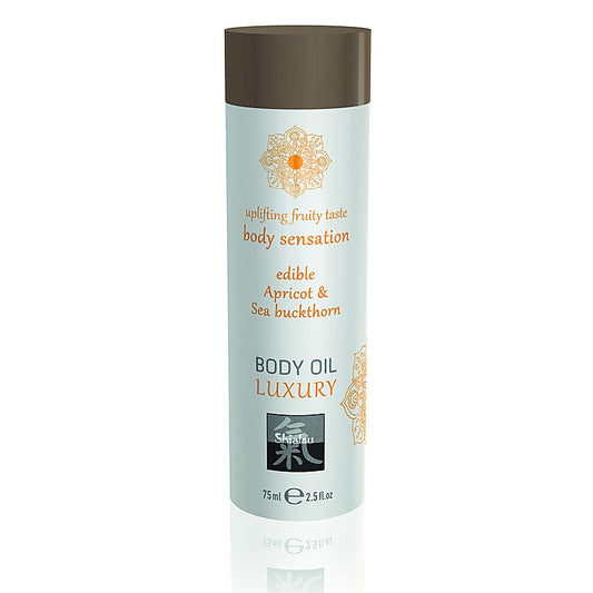 Shiatsu Luxury Body Oil Edible Apricot and Sea Buckthorn - Massage Oils and Lubricants