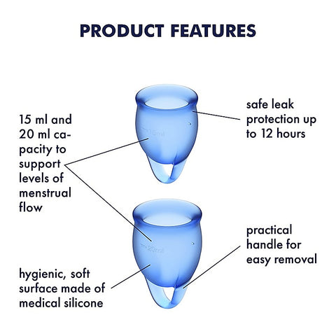 Feel Confident Silicone Menstrual Cups Set of 2 Condom - Condoms