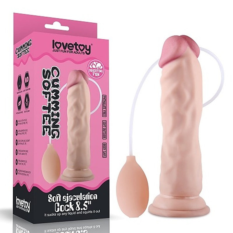 Soft Ejaculation Cock With Ball Realistic Dildo 8.5in - Realistic Dildos