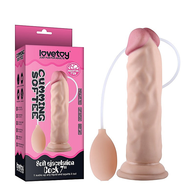Soft Ejaculation Cock With Ball Realistic Dildo 8.5in - Realistic Dildos
