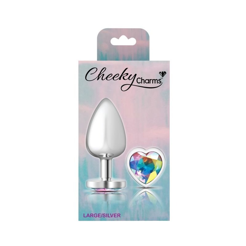 Cheeky Charms Silver Heart Jewel Metal Anal Plug - Butt Plugs