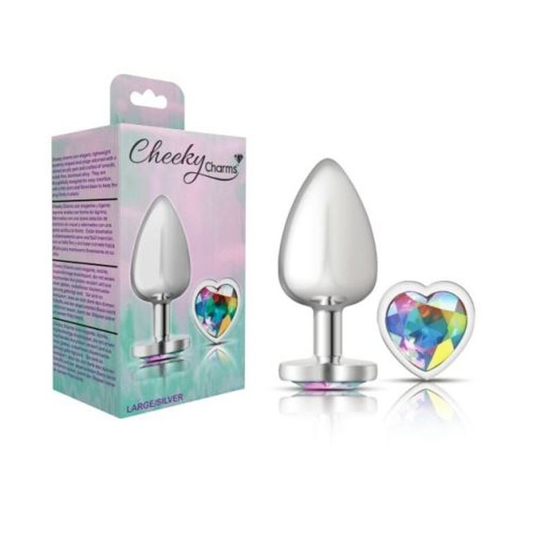 Cheeky Charms Silver Heart Jewel Metal Anal Plug - Butt Plugs