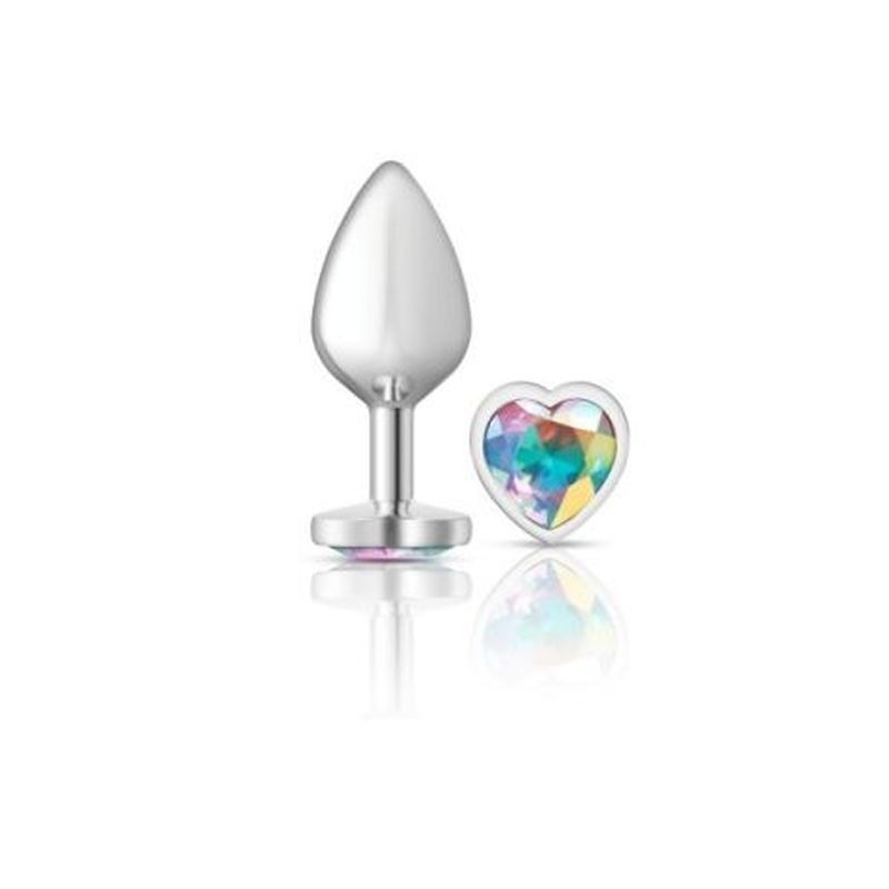 Cheeky Charms Silver Heart Jewel Metal Anal Plug - Butt Plugs