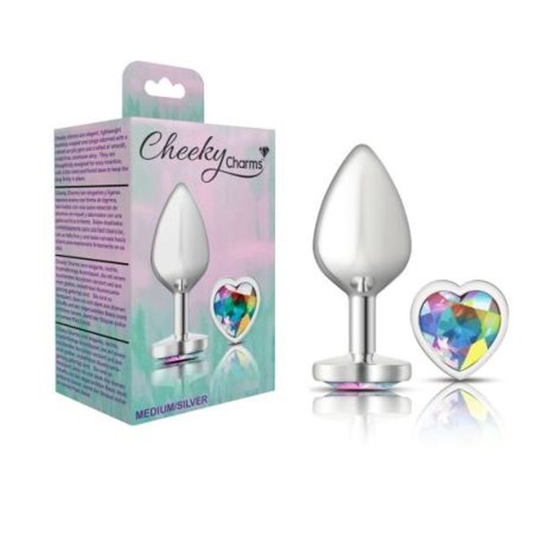 Cheeky Charms Silver Heart Jewel Metal Anal Plug - Butt Plugs