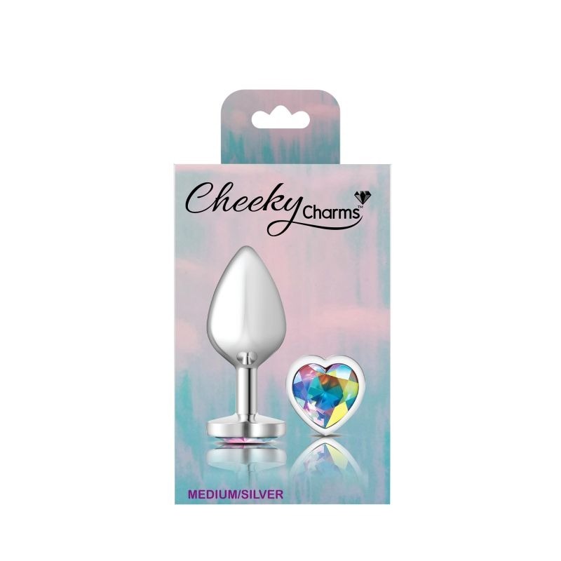 Cheeky Charms Silver Heart Jewel Metal Anal Plug - Butt Plugs